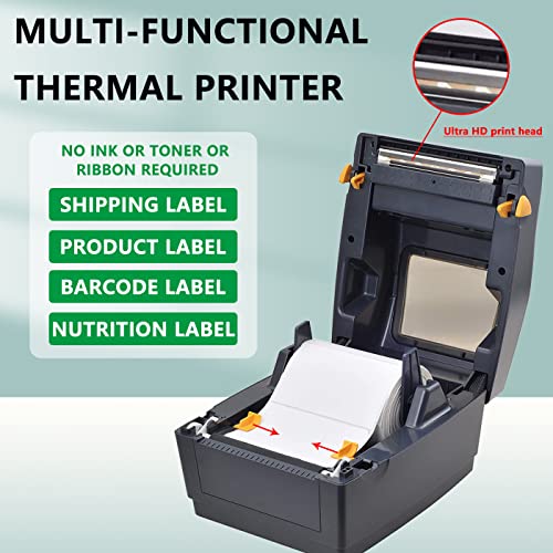 LENVII 4x6 Thermal Label Printer | 2/3/4 Inch Multi-Size Barcode Printer | 127mm/s High-Speed 203DPI Wired Barcode Printer | Compatible with Aramex/Noon/Emirates Post | Windows/Mac/Dubai Mall Kiosks