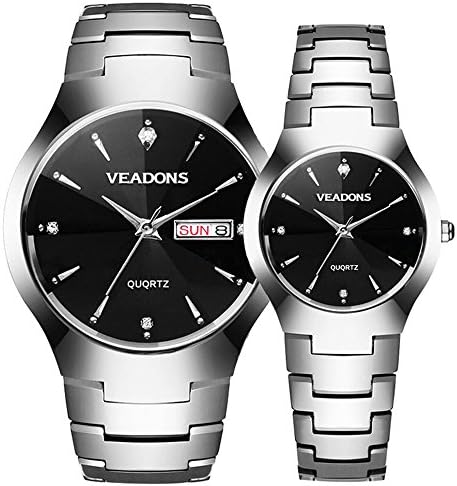 VEADONS 2 PCS Couple Watches Quartz Waterproof Wrist watches for Lovers Silver