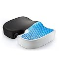 PROMIC Memory Foam Seat Cushion with Anti-Slip Cover, Cool Gel Comfort Orthopedic Design Chair Cushion To Relieve Back, Sciatica and Tailbone Pain