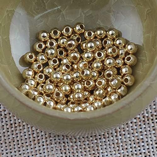 500Pcs 4MM Plated Round Ball Spacer Beads DIY Jewelry Making Findings - Golden