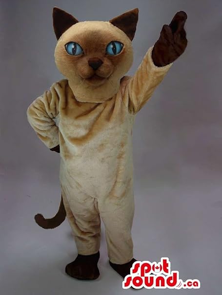 Amazon 青い目をしたかわいいブラウンシャム猫ぬいぐるみマスコットspotsoundカナダ コスプレ 仮装 通販