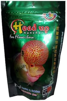 HOT OKIKO HEADUP HUNCHER FlOWERHORN FISH FOOD, VERY HIGH PROTEIN & CALCIUM 100g by fish4you