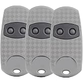 3 Pcs 433.92MHZ Garage Door Remote Control Key, 2 Boutons, Universal Gate Fob Remote Compatible with CAM TOP-432EE, TOP-432EV,TOP432-NA