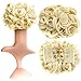 SWACC Short Messy Curly Dish Hair Bun Extension Easy Stretch hair Combs Clip in Ponytail Extension Scrunchie Chignon Tray Ponytail Hairpieces (Light Blonde-613#)