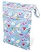BB Well Wet Bag -2 Zippered Pockets for Wet and Dry use-Multipurpose from Cloth Diapers and Wipes to Swimsuits-This Hanging Wet Bag is for The Baby-Toddler-Kids and Adults Unicorn and Flamingo