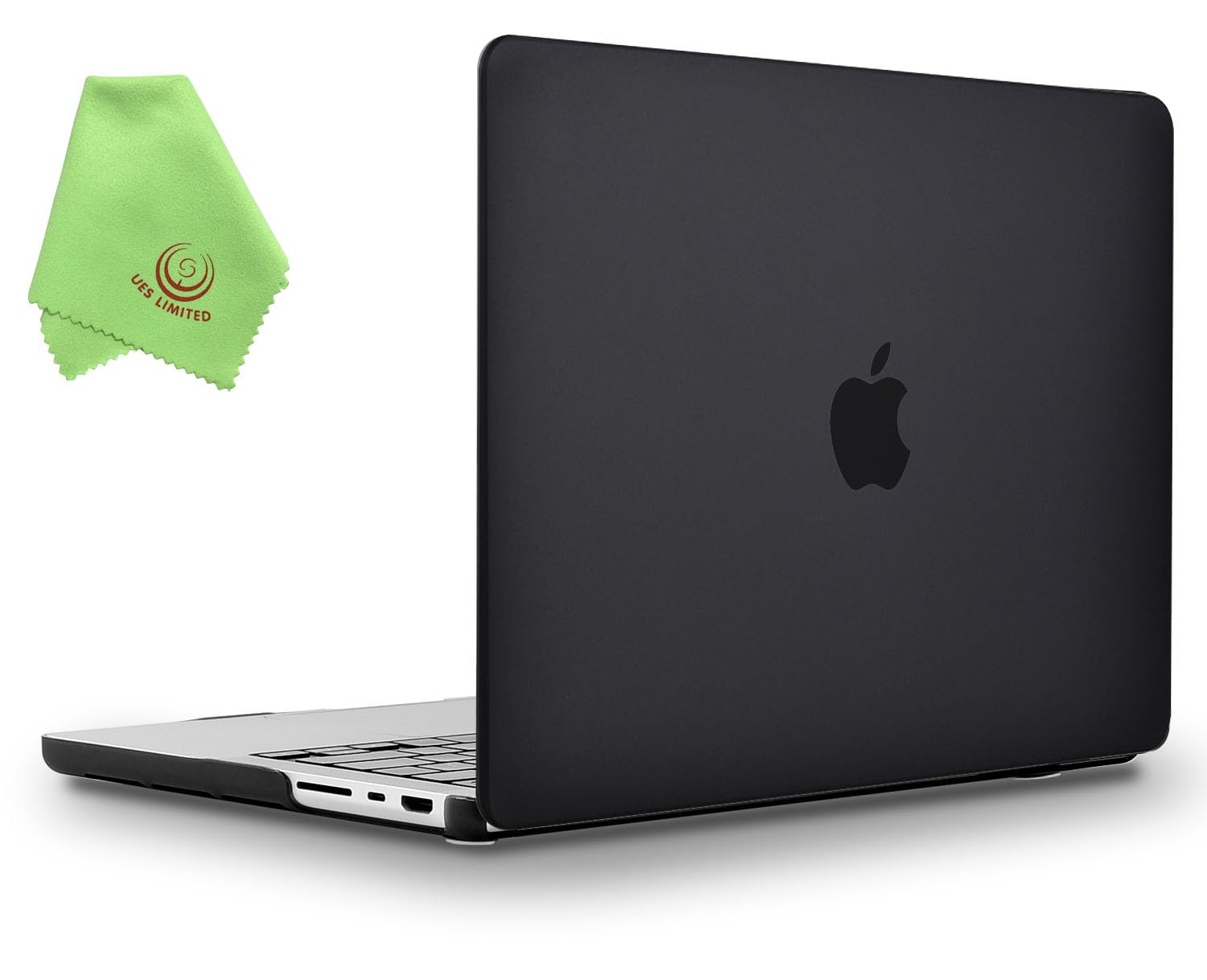 UESWILL Case Compatible with MacBook Pro 14 inch M5 M4 M3 M2 M1 Pro Max Chip & Touch ID, 2026 2025 2024 2023 2022 2021 Release, Smooth Matte Hard Shell Cover + Microfiber Cloth, Black