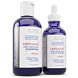 Value Set : Anti Hair Loss Cayenne/ Saw Palmetto & Argan Oil Organic Shampoo (16 Oz) and Scalp Stimulating Treatment (8 Oz) Green Touch Botanical Hair Growth Therapy