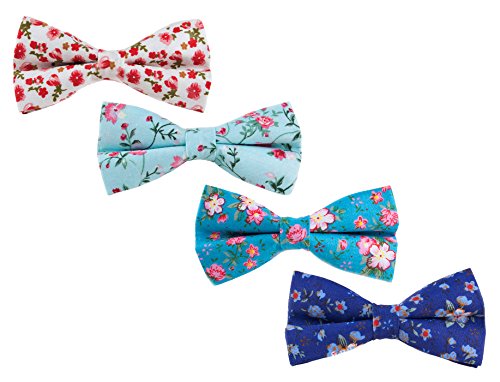 Levao Men's Cotton Floral Printing Bow Tie Mix 4-3 140,143,145,147