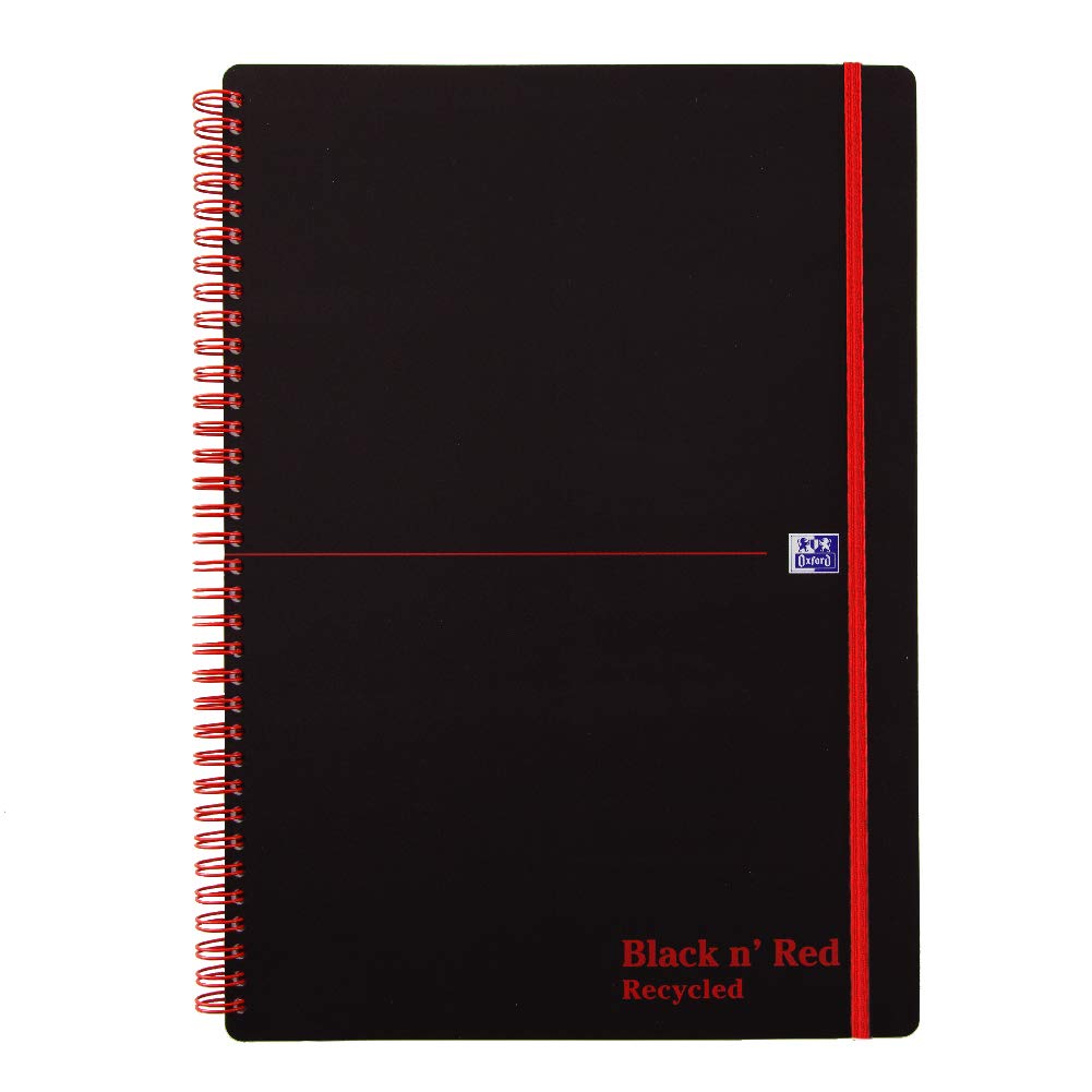 Oxford Black n' Red A4 Wirebound Poly Recycled Notebook โ image 1