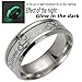 SUNSCSC Luminou Effect Stainless Steel Band Ring Love Promise Valentine Couples Wedding Engagement