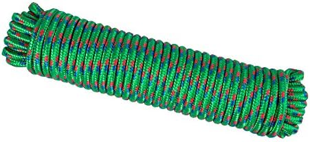 Wasons W102-2G Diamond Braided Utility Rope, 3/8-Inch x 100-Foot, Green