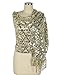 kayamiya Women's 1920s Scarf Sequin Deco Fringed Wedding Cape Evening Shawl