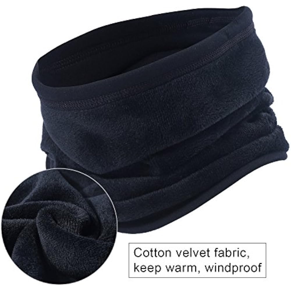 Neck Gaiter Warmer Windproof Mask Dust Free UV Face Black Sports