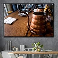 Framed Canvas Wall Art Tea Servings Dark Drinks Farmhouse/Country Group Multicolor Photography Realism Tea - 16x24 inches
