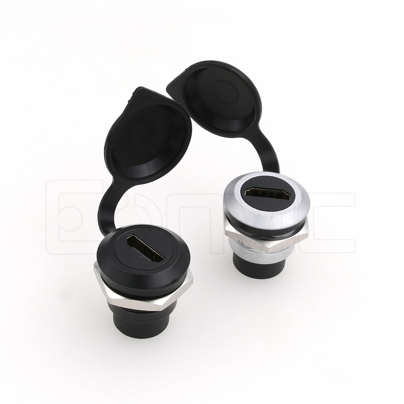 Eonvic 2 Pack HDMI Cable Socket Female to Female Coupler Adapter Converter HDMI Modular (2 x Round HDMI)