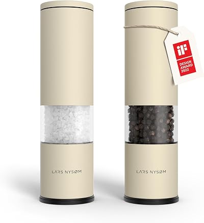 LARS NYSØM Salt & Pepper Grinder Set Stainless Steel Adjustable Ceramic Mill