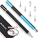 Stylus Pen, Evolva Future Technology Styli with Extra Long Expectancy Infinite Renewable Capacitive Spring Disc and Replacement Fiber Tip (2 x Stylus with Spring Connection – black + blue)