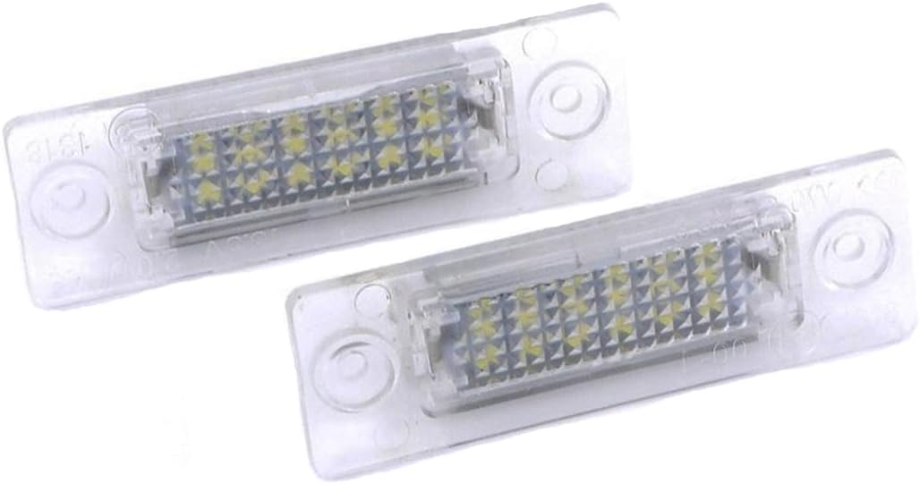SUNDELY 2 X 18-SMD LED License Plate Light for VW Golf 5 Plus, Caddy III, Passat Sedan B5.5 3B, Passat Variant B6 3C, Transpiarter (T5), Touran, Jetta, Skoda Superb (3U)