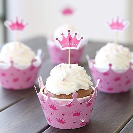 Amazon Com Cake Decorating Supplies 24pieces Pink Princess Crown
