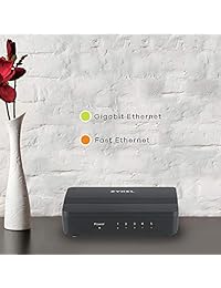 ZyXEL 5-port Gigabit Ethernet Switch para videojuegos y media [gs105sv2], Negro