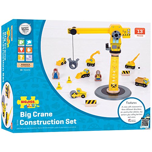 Bigjigs Rail Wooden Big Crane Construction Set