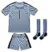 LES TRICOT FCW 2018 Italy Home #1 Gianluigi Buffon Football Futbol Soccer Kids Goalkeeper Jersey Shorts Socks Set Youth Sizes (Gray, 6-7 Years)