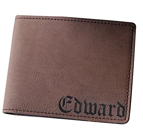 Custom Personalized Brown Leather Bi-Fold Men's Leather Wallet - Groomsman Fathers Day Gift - Engraved