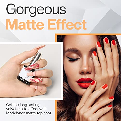modelones Gel Top Coat Matte Nail Polish, 10ml No Wipe Velvet Matte