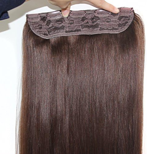 Forawme Thick Hair Piece 5 Clips 100 grams 20 inch Straight #4 Chocolate Brown Clip In Remy Human Hair Extensions