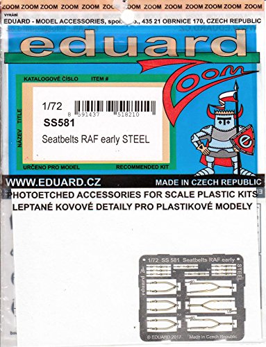 1:72 Eduard Photoetch Zoom Seatbelts Raf Early Steel Detail Set.