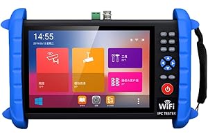 YEERAM Portable 7 Inch CCTV Tester-Support up to 6K IP Camera Test- AHD, TVI, CVI & CVBS Analog Camera Test-RJ45 Cable TDR Tester with PoE/IP Discovery/HDMI in & Out/Built in WiFi/PTZ