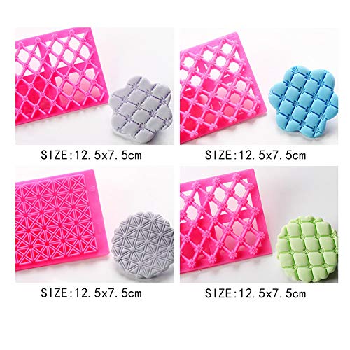 Cake Fondant Embossing Mould,9 Pack Different Patterns Fondant Embosser,Lace Flower Cookie