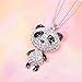 Hot Fashional Sweet Cute Little CRYSTAL Panda Pendant Sweater Chain Necklace