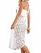 Vivilover Women's Lace Crochet Tunic Beach Dress Swimwear Cover Up Wrap (White)