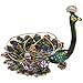 Home-X Peacock Enameled Pewter Ring Jewelry Holder