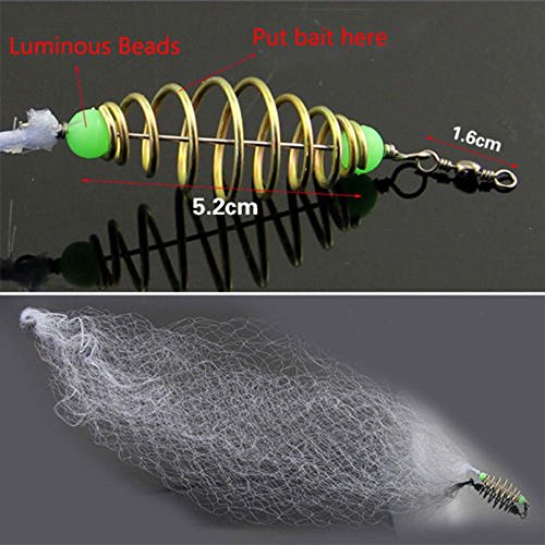 Net for Fish Bait Net Casting Net Fish Nets for Fishing,SMYTShop Wholesale Fishing Net Trap Design Copper Shoal Winter Fishing Net Luminous Beads Swivel Fishing Tackle Fishnet (2.52.5cm)