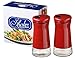 Salt and Pepper Shakers Set with Adjustable Pour Holes by CHEFVANTAGE - Red