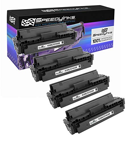 Speedy Inks - 4PK Compatible Replacement for HP 410X CF410X High Yield Black Toner Cartridge