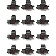 (12 Pack) COMPUMATIC Compatible/Replacement Calculator Ink Roller, Black/Red IR-40T, for Casio HR-300RC HR-200RC HR-170RC HR-150RC HR-100RC HR-100TM HR-150TM and More