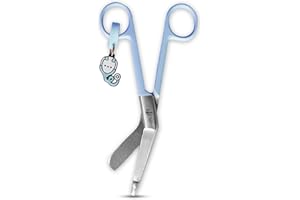 JJ LMS Nursing Scissors - Medical scissors- Blunt Tip Scissors - Stainless Steel - Design - Distinctive Keyring (Blue)