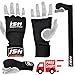 ISH Sports Gel Inner Gloves with Wraps Padded MMA Boxing Wrist Hand Wraps Muay Thai Bandages Training Mitts Gloves Pair New (Black, Large,XL)