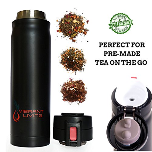 Vibrant Living Stainless Steel Vacuum Insulated Travel Mug with Push