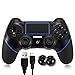 PS4 Controller, Wireless Bluetooth Gamepad Six-Axies DualShock 4 Controller for PlayStation 4 Touch Panel Joypad with Dual Vibration Game Remote Control Joystick (Black)