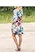 ETCYY Women's 3/4 Sleeve Floral Casual Striped T-shirt Swing Dress With Pockets