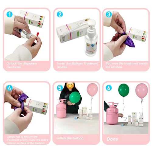 500ML Helium Balloon Protection Fluid Ultra Treatment for Latex Balloons Makes Latex Balloons Longer Long-Lasting for Parties Pump included