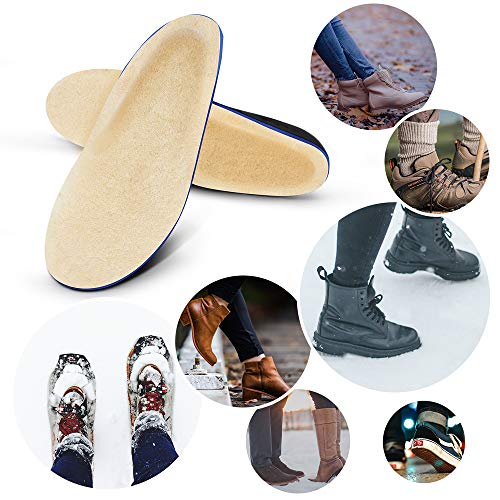 Sheepskin Orthotics Insoles Arch Supports Relieve Flat Feet Plantar