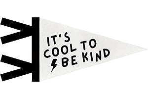 JXREQ It's Cool to Be Kind Pennants Banners Flags for Kids Boys Room Decor, Minimalist Kids Canvas Wall Art Decor for Toddler Room Nursery Playroom, 8x17 Inch