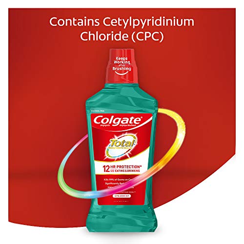 COLGATE TOTAL PRO-SHIELD ALCOHOL FREE MOUTHWASH, SPEARMINT – 500ML, 16.9 FLUID OUNCE