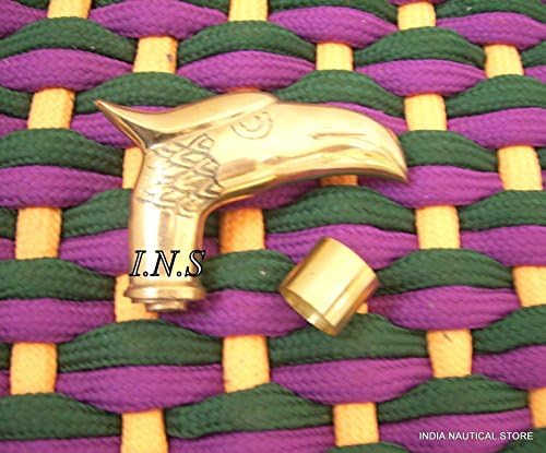 Handmde Designer Brass Handle Wooden Walking Cane Stick Vintage Victorian