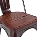 COSTWAY Dining Chairs Industrial Metal Stackable Cafe Side Chair w/Wood Seat Set of 2 (Copper)